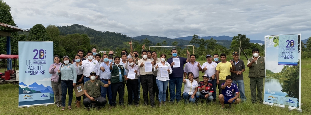 CIMA y SERNANP firman nuevos acuerdos de conservación con poblados y autoridades de la región San Martín en favor del Parque Nacional Cordillera Azul