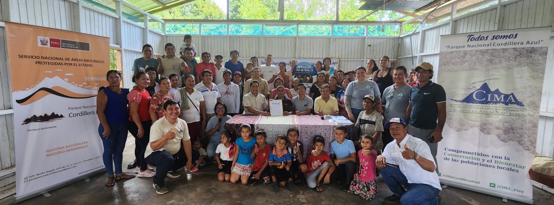 Loreto: Los centros poblados Fernando Belaunde de Terry y Nuevo San Martín firman acuerdos de conservación con la gestión del Parque Nacional Cordillera Azul