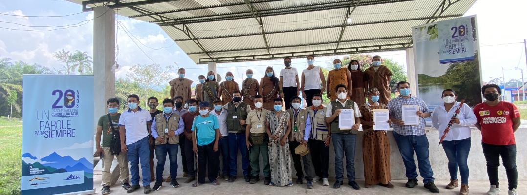 SERNANP, CIMA y La Comunidad Nativa Yamino firman acuerdo de conservación en beneficio del Parque Nacional Cordillera Azul